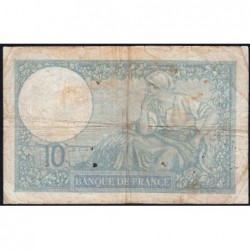 F 07-26 - 02/01/1941 - 10 francs - Minerve modifié - Série P.82627 - Etat : B+