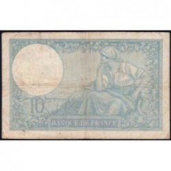 F 07-28 - 16/01/1941 - 10 francs - Minerve modifié - Série P.83789 - Etat : TB-