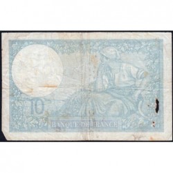 F 07-30 - 04/12/1941 - 10 francs - Minerve modifié - Série E.84834 - Etat : B+