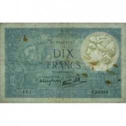 F 07-30 - 04/12/1941 - 10 francs - Minerve modifié - Série F.85395 - Etat : TTB-