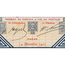 Sénégal - Dakar - Pick 5Bc_1 - 5 francs - Série L,1807 - 14/12/1922 - Etat : SUP