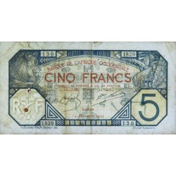 Sénégal - Dakar - Pick 5Bc_1 - 5 francs - Série S.1829 - 14/12/1922 - Etat : TB+