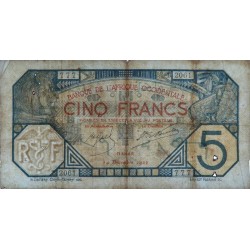 Sénégal - Dakar - Pick 5Bc_1 - 5 francs - Série B.2061 - 14/12/1922 - Etat : TB