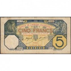 Sénégal - Dakar - Pick 5Bc_4 - 5 francs - Série X.3149 - 17/02/1926 - Etat : TB