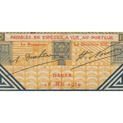 Sénégal - Dakar - Pick 5Bd - 5 francs - Série N.422 - 16/05/1929 - Etat : TB