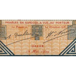 Sénégal - Dakar - Pick 5Bd - 5 francs - Série O.4632 - 16/05/1929 - Etat : TB-