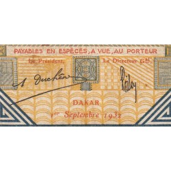 Sénégal - Dakar - Pick 5Be - 5 francs - Série V.4989 - 01/09/1932 - Etat : TB+