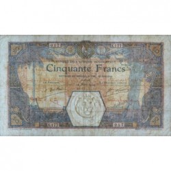 Sénégal - Dakar - Pick 9Bc - 50 francs - Série X.177 - 14/03/1929 - Etat : TB