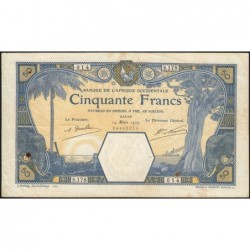 Sénégal - Dakar - Pick 9Bc - 50 francs - Série S.178 - 14/03/1929 - Etat : TTB
