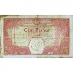 Sénégal - Dakar - Pick 11Bc_2 - 100 francs - Série D.166 - 24/09/1926 - Etat : TTB