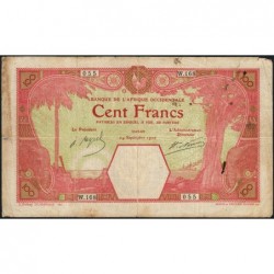Sénégal - Dakar - Pick 11Bc_2 - 100 francs - Série W.168 (remplacement) - 24/09/1926 - Etat : TB-