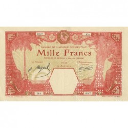 Sénégal - Dakar - Pick 15Bb faux - 1'000 francs - Série N.4 - 10/04/1924 - Faux annulé - Etat : TTB+
