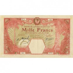 Sénégal - Dakar - Pick 15Bb - 1'000 francs - Série N.4 - 10/04/1924 - Faux annulé - Etat : TTB+