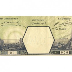 Sénégal - Saint-Louis - Pick 7FaS - 25 francs - Série O.0 - 03/01/1903 - Spécimen - Etat : B+