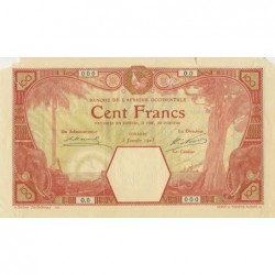 Guinée - Conakry - Pick 11Aa - 100 francs - Série O.0 - 03/01/1903 - Spécimen - Etat : B+