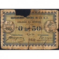 Colonie du Sénégal - Pick 1c_1 - 50 centimes - Série Y-96 - 11/02/1917 - Etat : AB