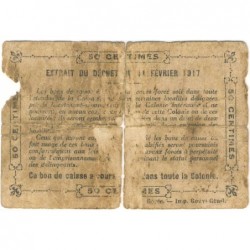 Colonie du Sénégal - Pick 1c_3 - 50 centimes - Série T-180 - 11/02/1917 - Etat : B-