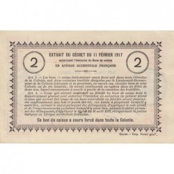 Colonie du Sénégal - Pick 3a - 2 francs - Série A-14 - 11/02/1917 - Etat : SPL