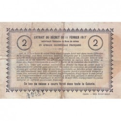 Colonie du Sénégal - Pick 3b - 2 francs - Série A-39 - 11/02/1917 - Etat : TTB-