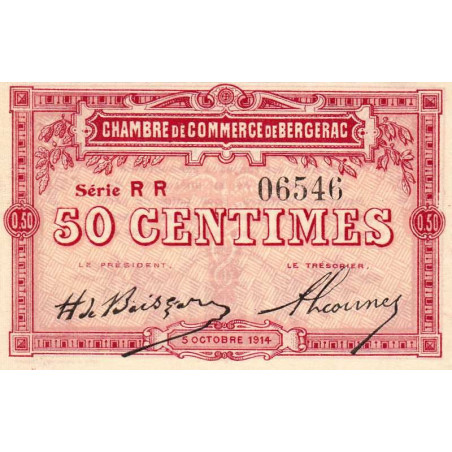 Bergerac - Pirot 24-12 - 50 centimes - Série RR - 05/10/1914 - Etat : NEUF