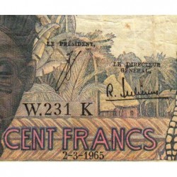 Sénégal - Pick 701Ke - 100 francs - Série W.231 (remplacement) - 02/03/1965 - Etat : TB-