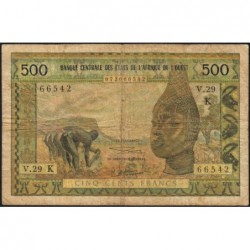 Sénégal - Pick 702Kg - 500 francs - Série V.29 - Sans date (1969) - Etat : TB-