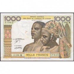 Sénégal - Dakar - Pick 703Kn - 1'000 francs - Série J.184 - Sans date (1978) - Etat : TTB
