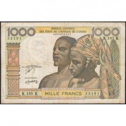Sénégal - Dakar - Pick 703Kn - 1'000 francs - Série K.185 - Sans date (1978) - Etat : TB