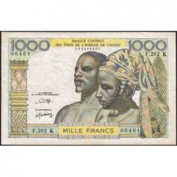 Sénégal - Pick 703Ko - 1'000 francs - Série F.202 - Sans date (1980) - Etat : TTB