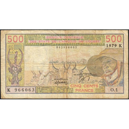 Sénégal - Pick 705Ka - 500 francs - Série O.1 - 1979 - Etat : TB-