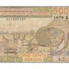 Sénégal - Pick 705Ka - 500 francs - Série A.2 - 1979 - Etat : B+