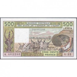 Sénégal - Pick 706Kl - 500 francs - Série U.22 - 1990 - Etat : NEUF