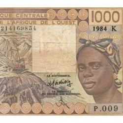 Sénégal - Pick 707Kd - 1'000 francs - Série P.009 - 1984 - Etat : TB