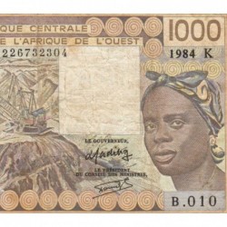 Sénégal - Pick 707Ke - 1'000 francs - Série B.010 - 1984 - Etat : TB