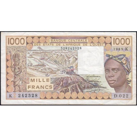 Sénégal - Pick 707Ki - 1'000 francs - Série D.022 - 1989 - Etat : TTB