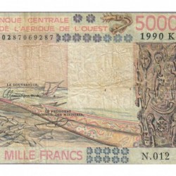 Sénégal - Pick 708Km - 5'000 francs - Série N.012 - 1990 - Etat : TB-
