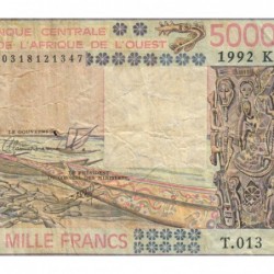 Sénégal - Pick 708Ko - 5'000 francs - Série T.013 - 1992 - Etat : TB-