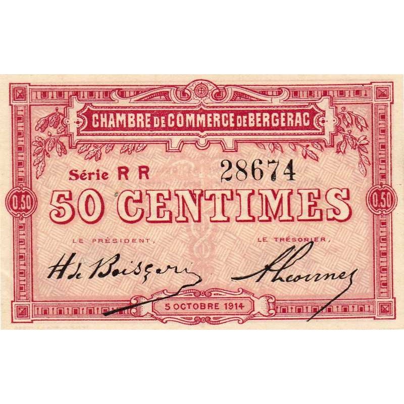 Bergerac - Pirot 24-12 - 50 centimes - Série RR - 05/10/1914 - Etat : SPL-