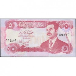 Irak - Pick 80c - 5 dinars - Série 408 - 1992 - Etat : SPL+