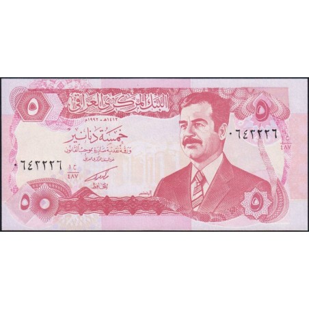 Irak - Pick 80c - 5 dinars - Série 487 - 1992 - Etat : NEUF