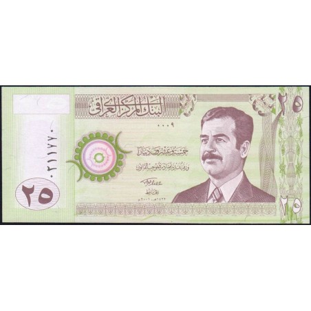 Irak - Pick 86 - 25 dinars - Série 0009 - 2001 - Etat : NEUF