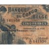 Congo Belge - Pick 13Ad - 5 francs - Série A/U - 10/04/1947 - Etat : TB+
