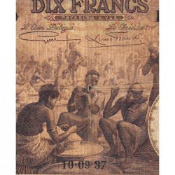 Congo Belge - Pick 9 - 10 francs - Série B - 10/09/1937 - Etat : TB-