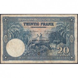 Congo Belge - Pick 15H - 20 francs - Série BB - 11/04/1950 - Etat : TB