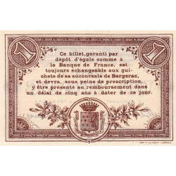 Bergerac - Pirot 24-15 - 1 franc - Série D - 05/10/1914 - Etat : SUP