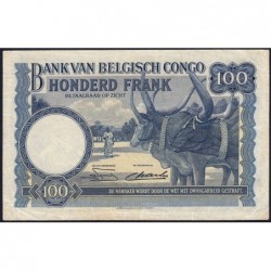 Congo Belge - Pick 17d_3 - 100 francs - Série M - 13/03/1951 - Etat : TTB+