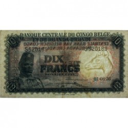 Congo Belge - Pick 30b_2 - 10 francs - Série S - 01/08/1956 - Etat : TTB