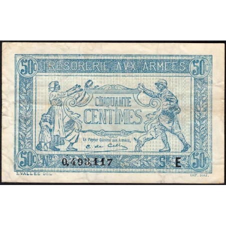 VF 01-05 - 50 centimes - Trésorerie aux armées - 1917 - Série E - Etat : TTB