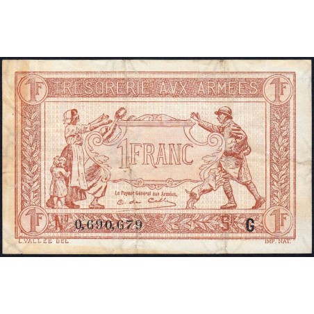 VF 03-07 - 1 franc - Trésorerie aux armées - 1917 - Série G - Etat : TTB-