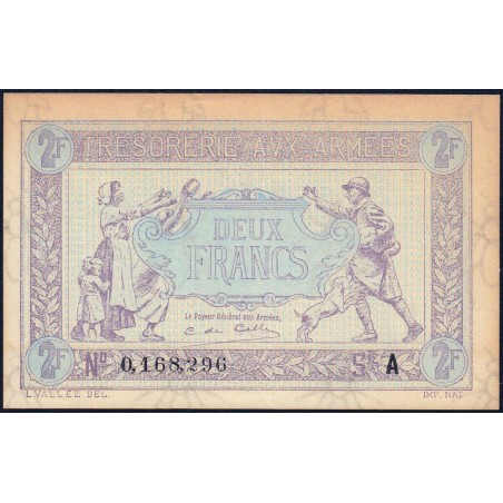 VF 05-01 - 2 francs - Trésorerie aux armées - 1917 - Série A - Etat : SUP+